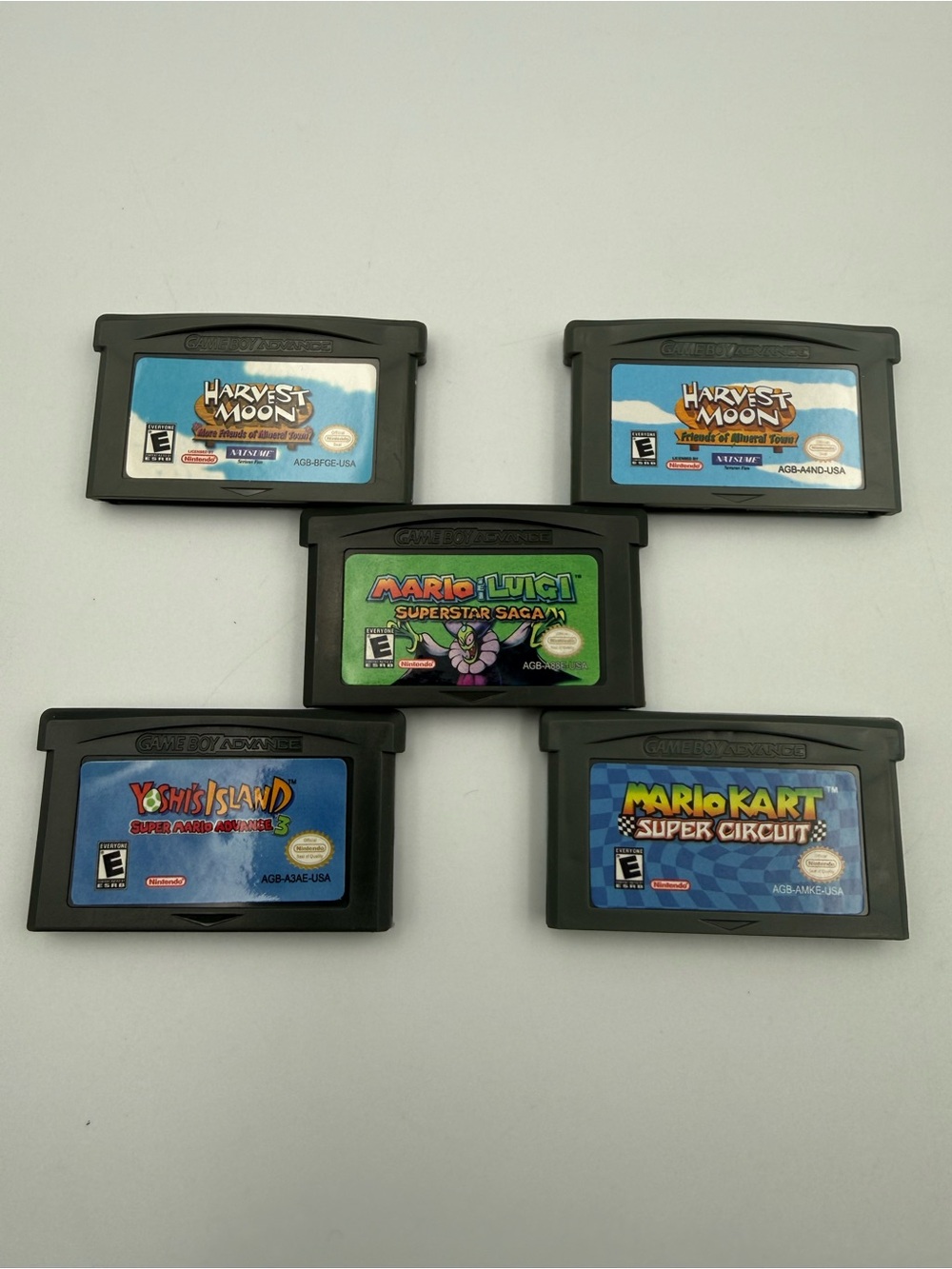 Mario Kart Super Circuit Mario & Luigi Yoshi Island Harvest Moon GBA Lot